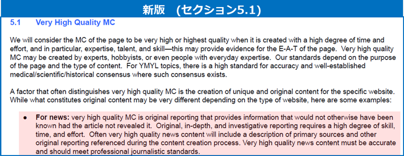 参考：セクション5.1「Very High Quality MC」の変更点。赤枠内を追加。